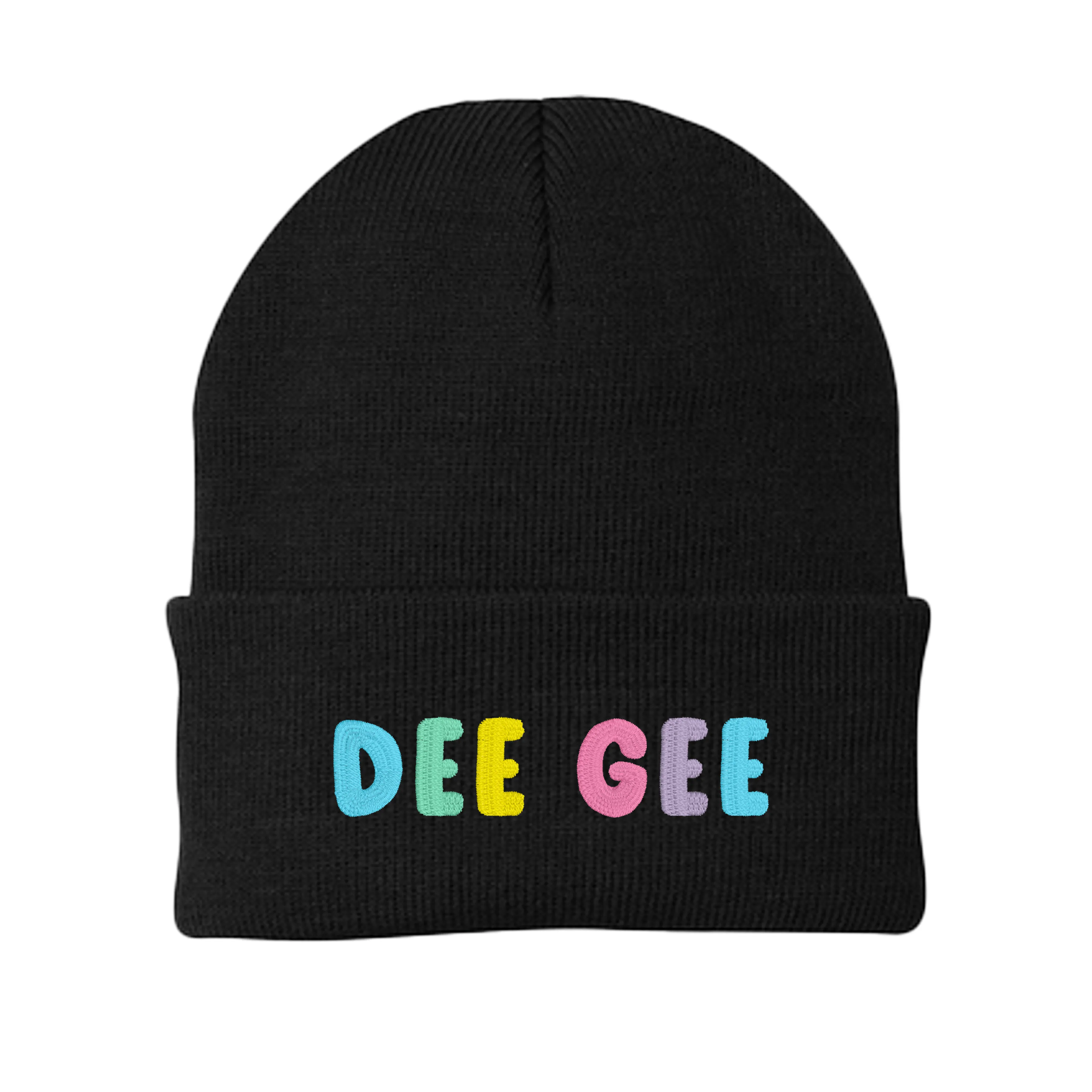 Delta Gamma Bubble Embroidered Beanie - Dee Gee Pastel