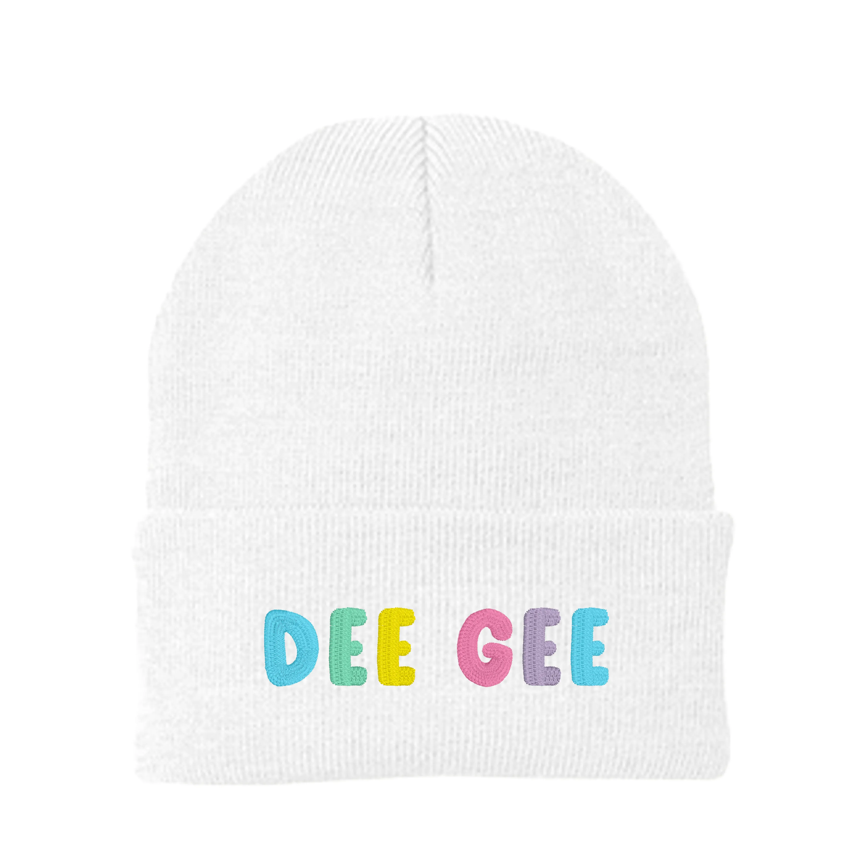 Delta Gamma Bubble Embroidered Beanie - Dee Gee Pastel