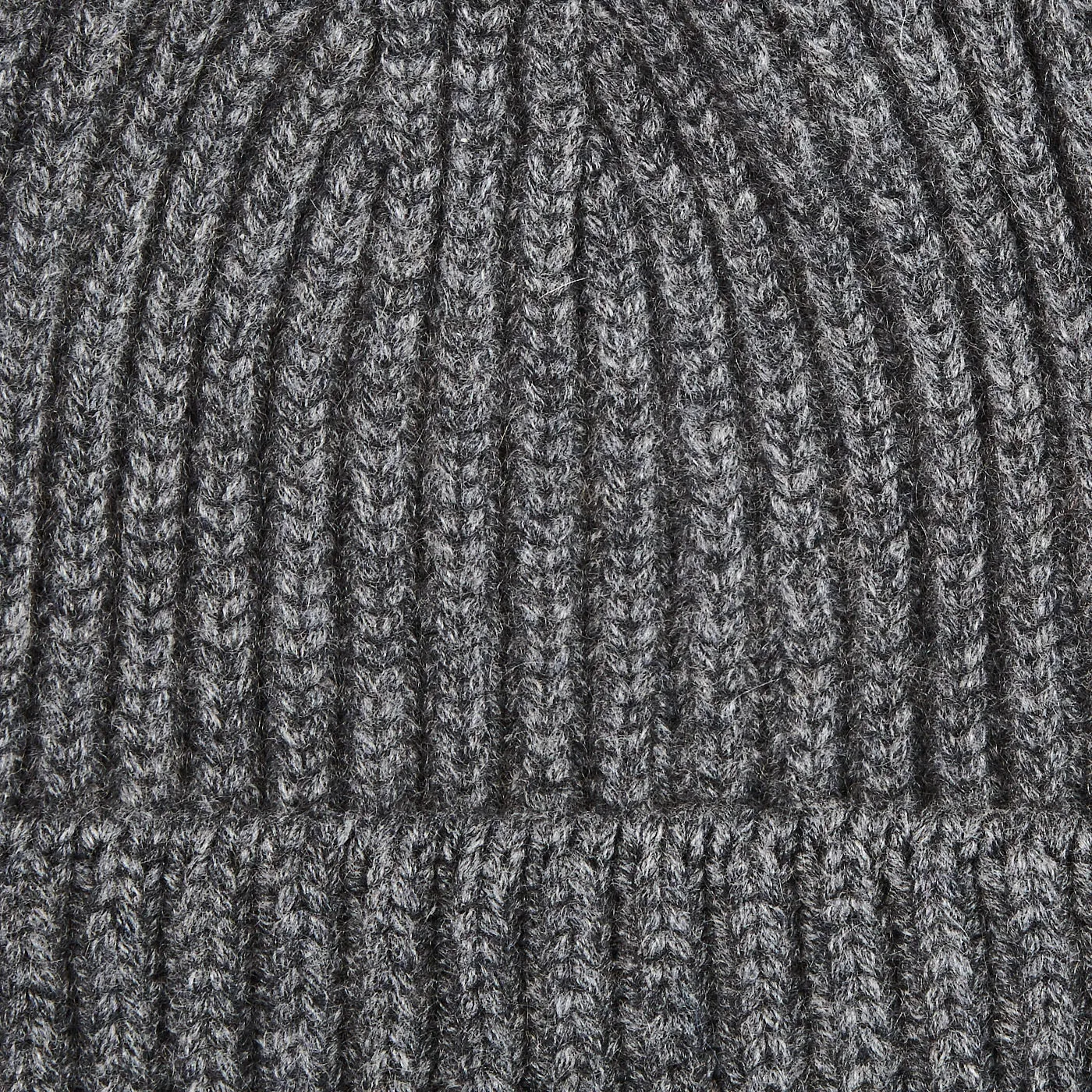 Derby Grey Cashmere Ribbed Beanie