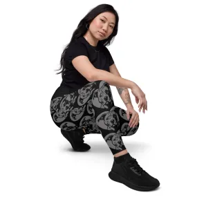 DOG BREED LEGGINGS with pockets - AMERICAN PITBULL - HERTTAHOUND - grey