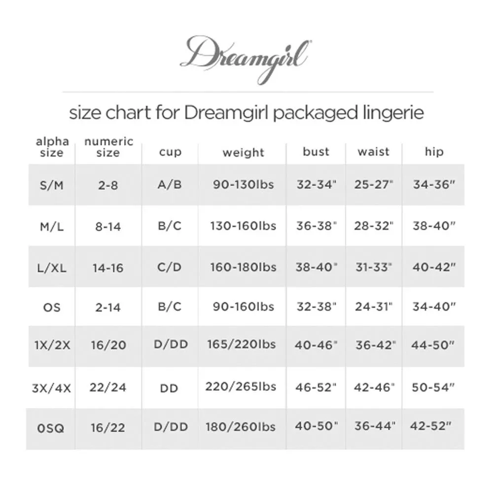 Dreamgirl Lingerie Babydoll and Panty Black 12190