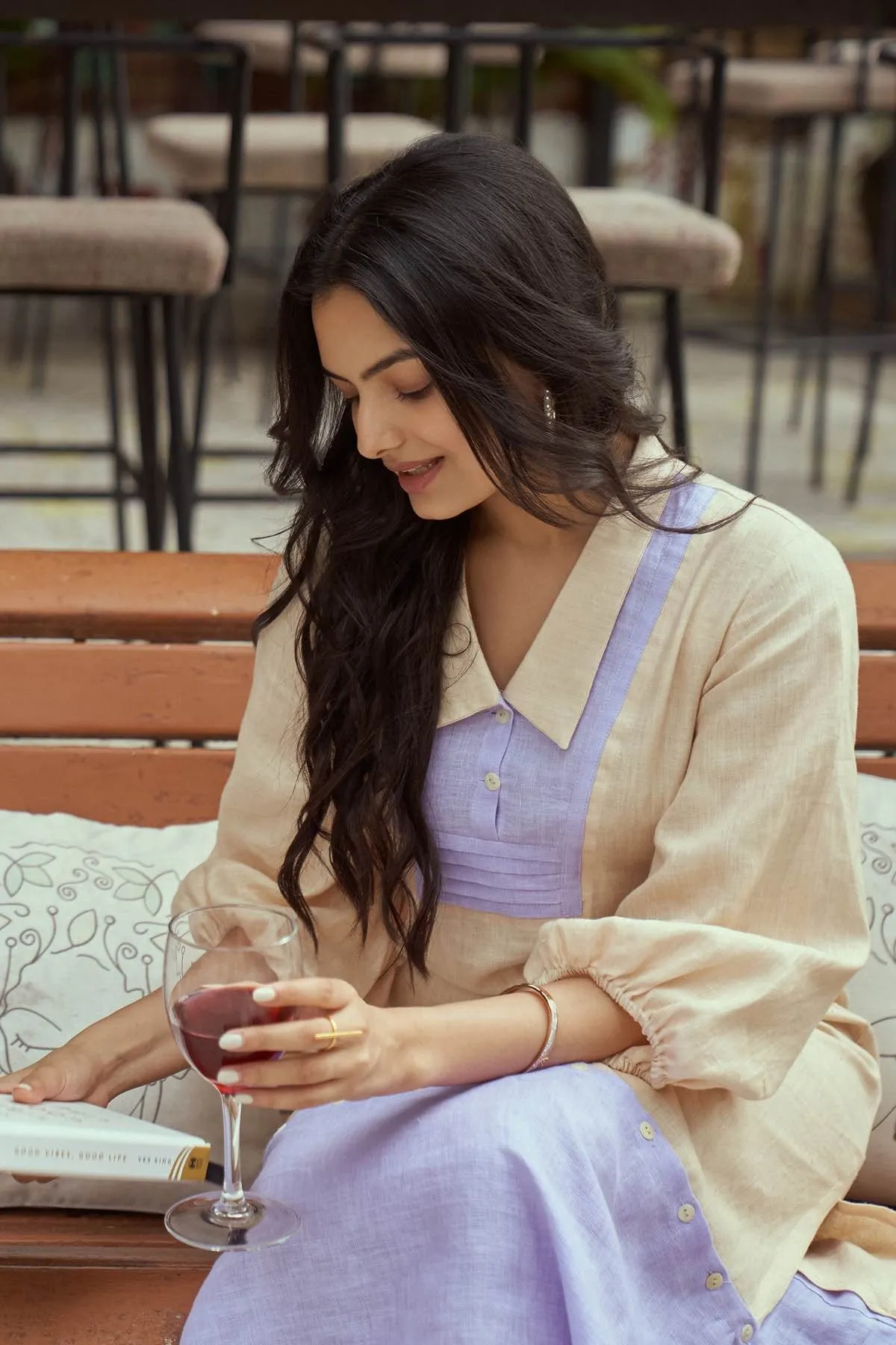 Dreamy Lavender Detachable Hemp and Linen Dress