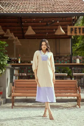 Dreamy Lavender Detachable Hemp and Linen Dress