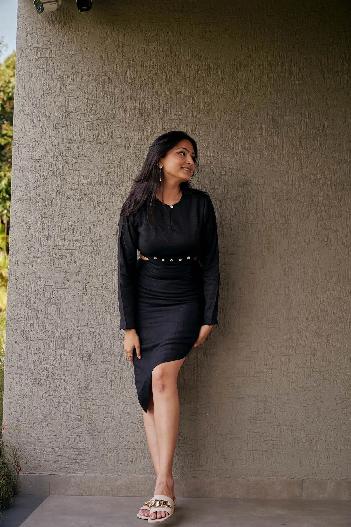 Ebony Ash Slate Detachable Bamboo Hemp Dress