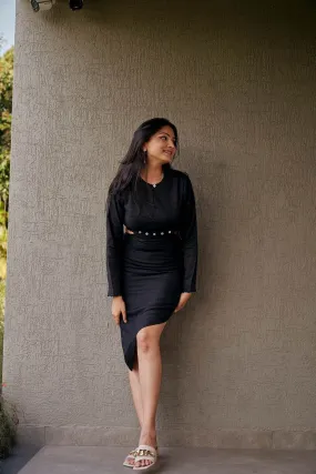 Ebony Ash Slate Detachable Bamboo Hemp Dress
