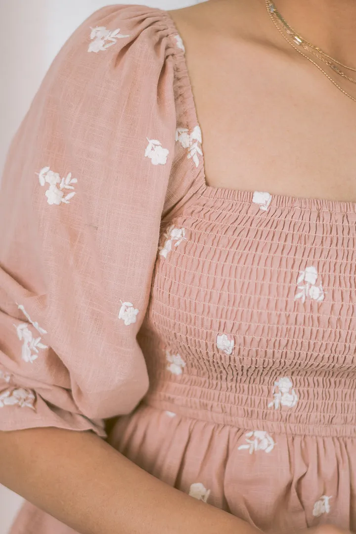 Enchanted Charm Embroidered Midi Dress