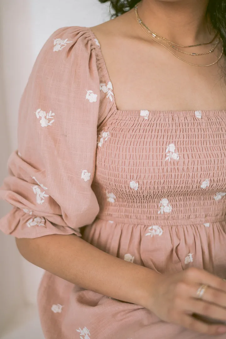 Enchanted Charm Embroidered Midi Dress