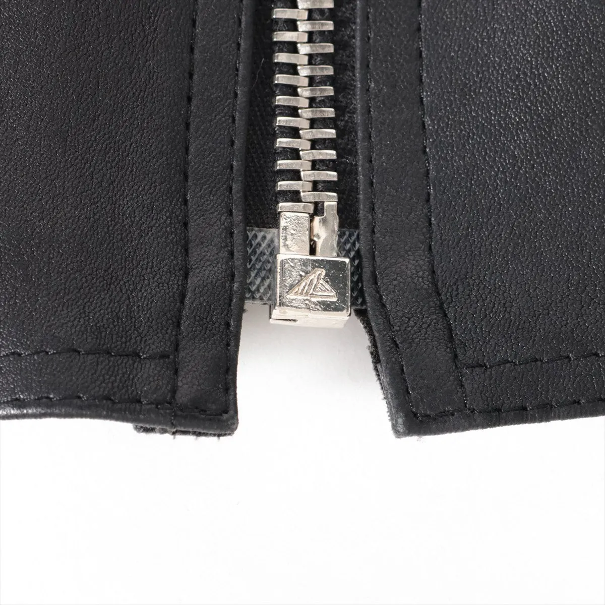 Fendi Zipper Leather Sleeveless Mid-length Dress Black