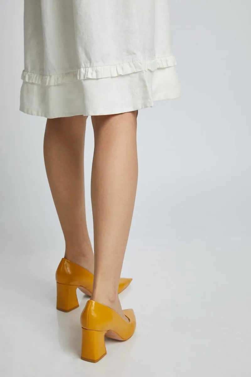 Flare Ruffles Dress White