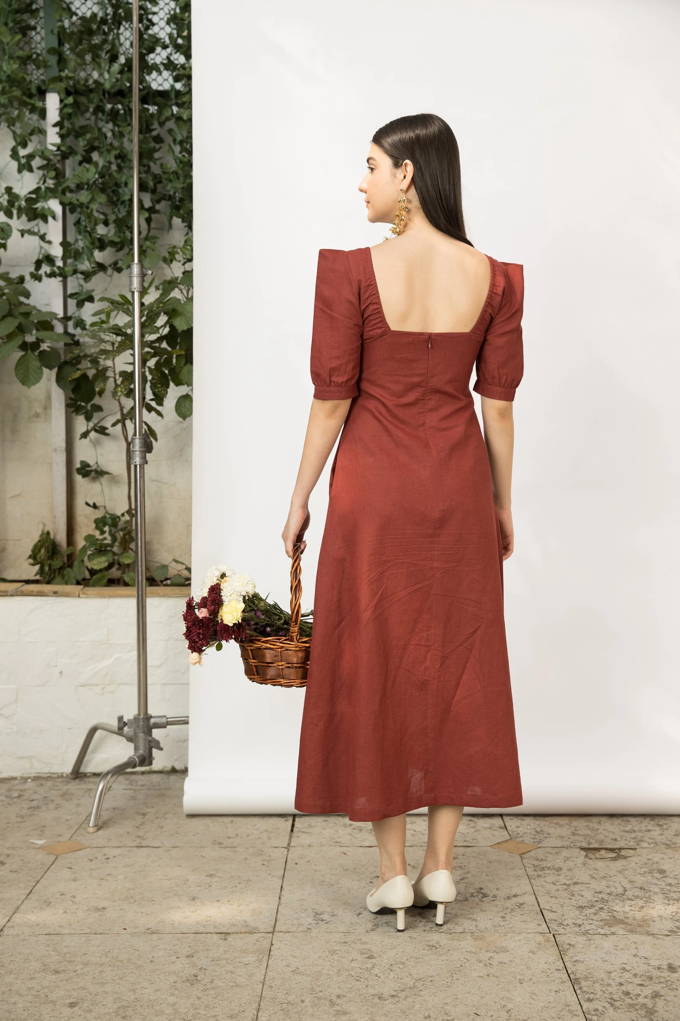 Front Slit Midi Dress