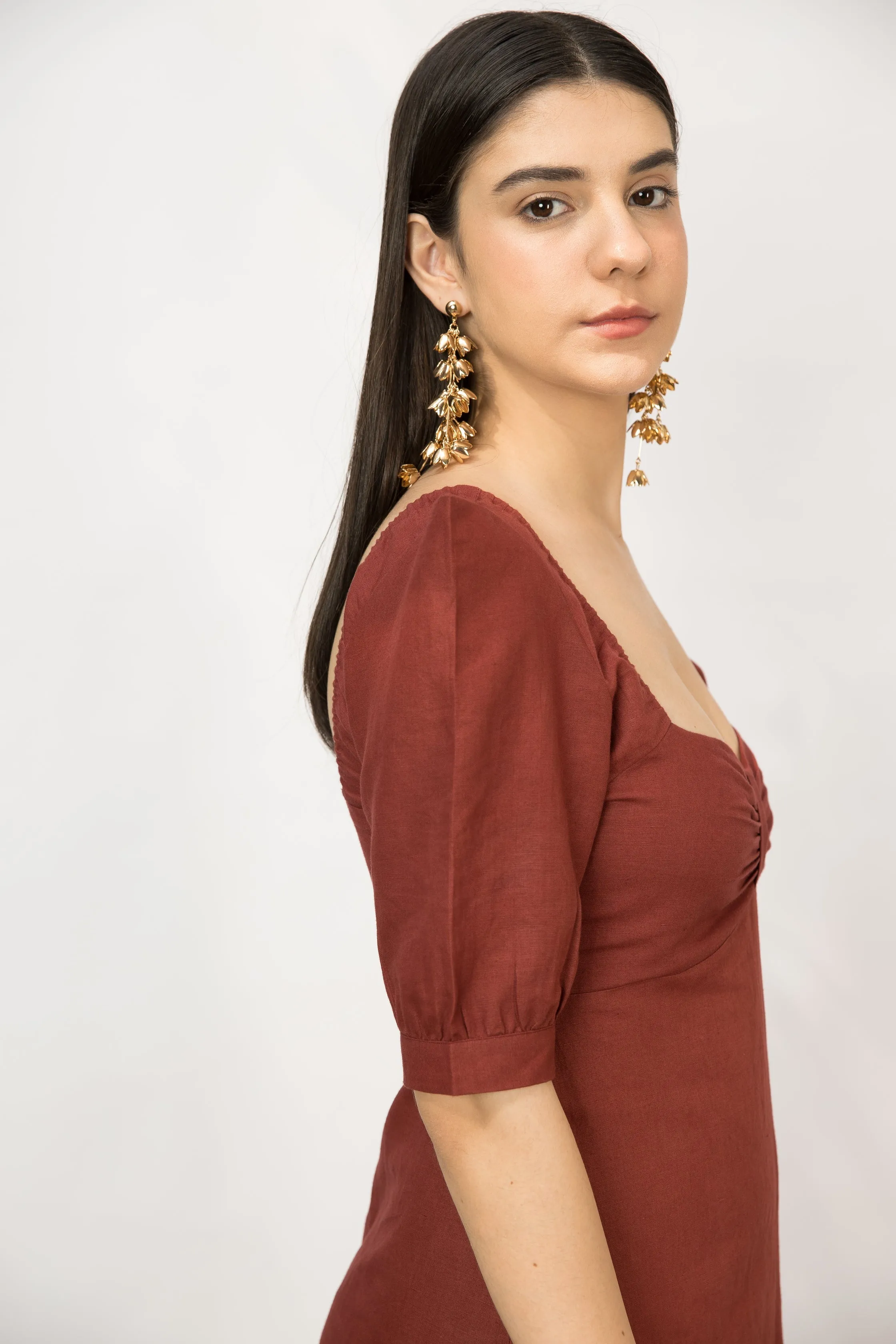 Front Slit Midi Dress