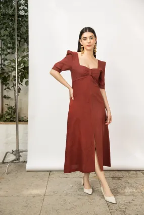 Front Slit Midi Dress