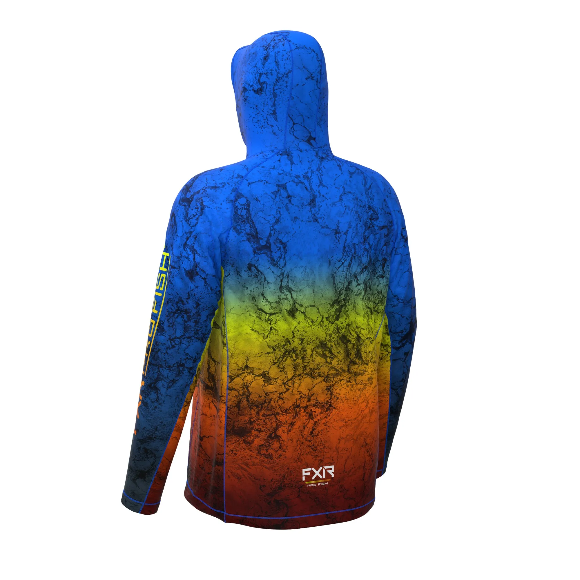 FXR Mens Derby Air UPF Pullover Hoodie Blue Inferno Ripple