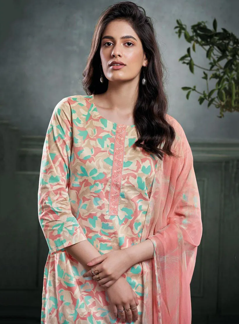 Ganga Pure Cotton Unstitched Printed Suit Dress Material for Women