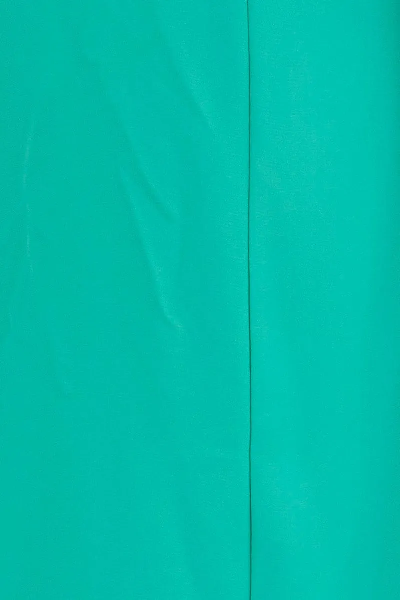Green Wide Leg Pants Suiting High Waist