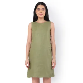 Hemp Olive Sleeveless Dress