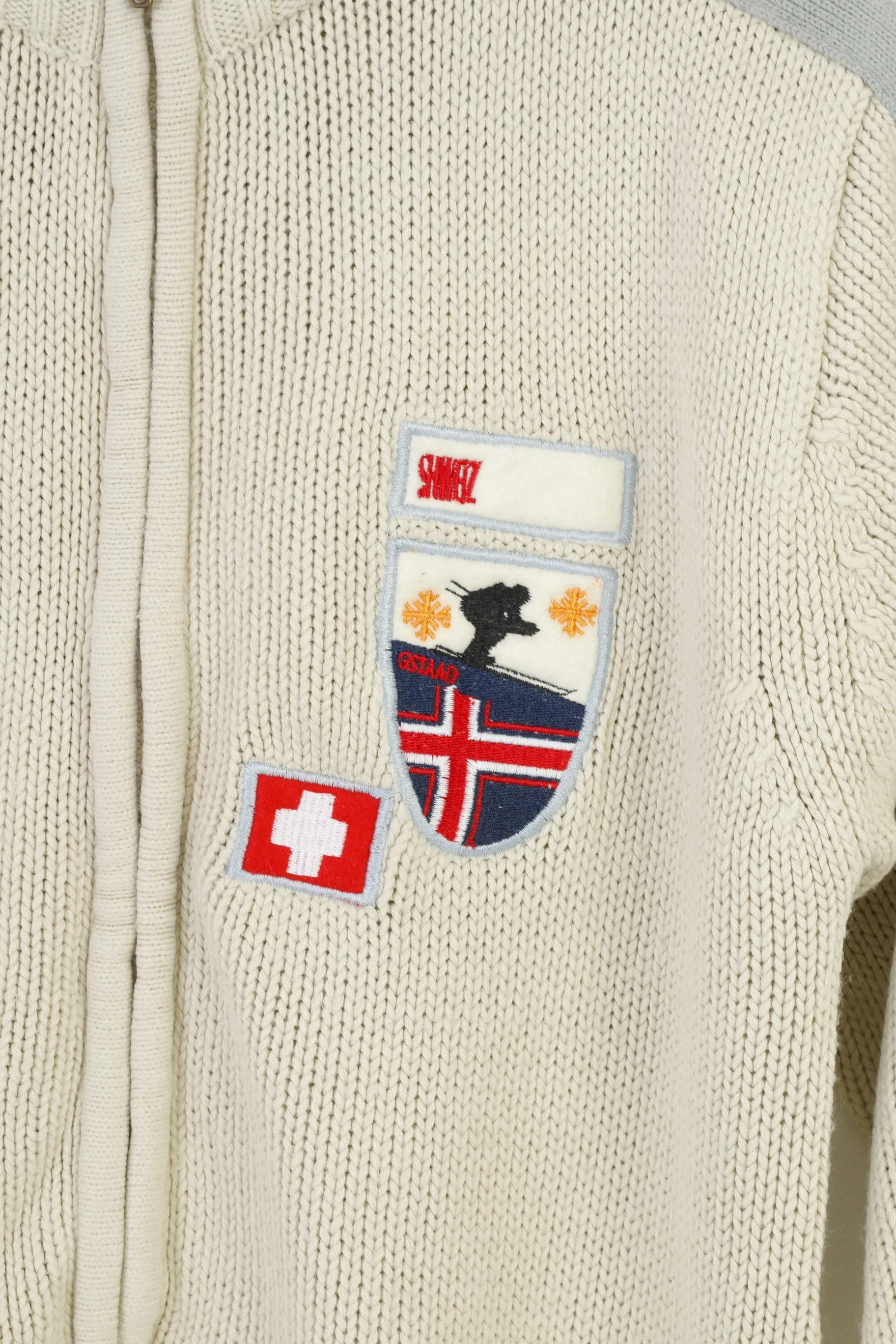 Hewlett Boys S 16 Age Jumper Full Zipper Beige Cotton Sweater Winter Collar Vintage Top