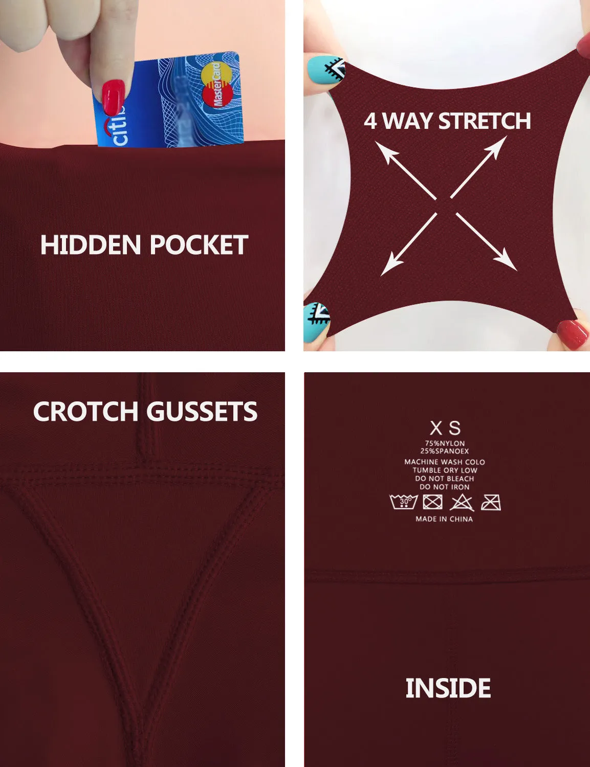 High Waist Side Pockets Jogging Pants cherryred_Jogging