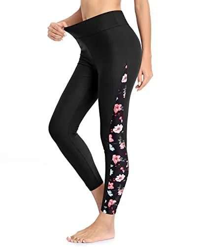 High Waisted Swim Pants Women's UPF 50  Rash Guard Swimsuit Pants
