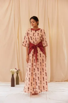 Hopeful birdie long detachable dress in hemp