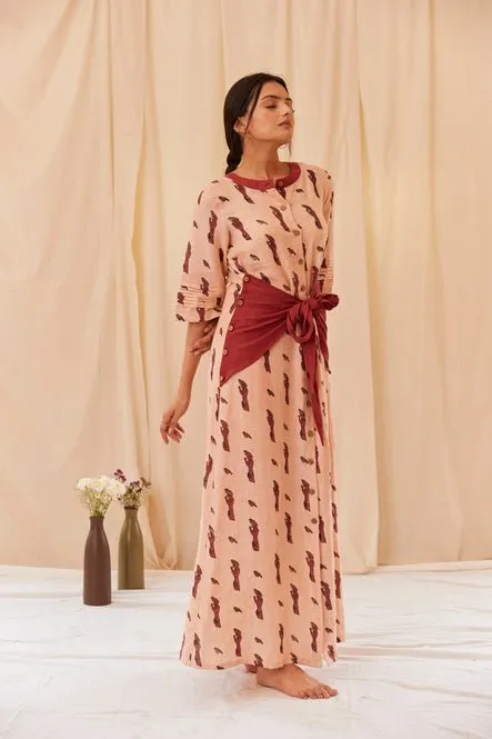 Hopeful birdie long detachable dress in hemp
