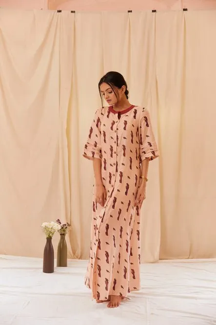 Hopeful birdie long detachable dress in hemp
