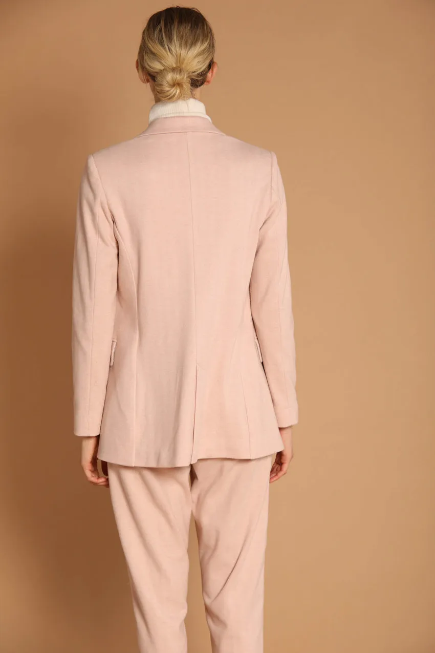 Irene blazer donna lungo in jersey con fantasia resca