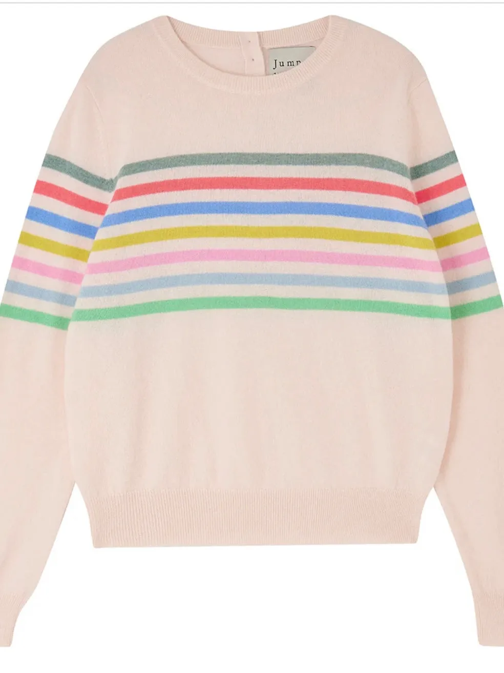 Jumper 1234 Cashmere Multi Stripe Block Crew in Cream