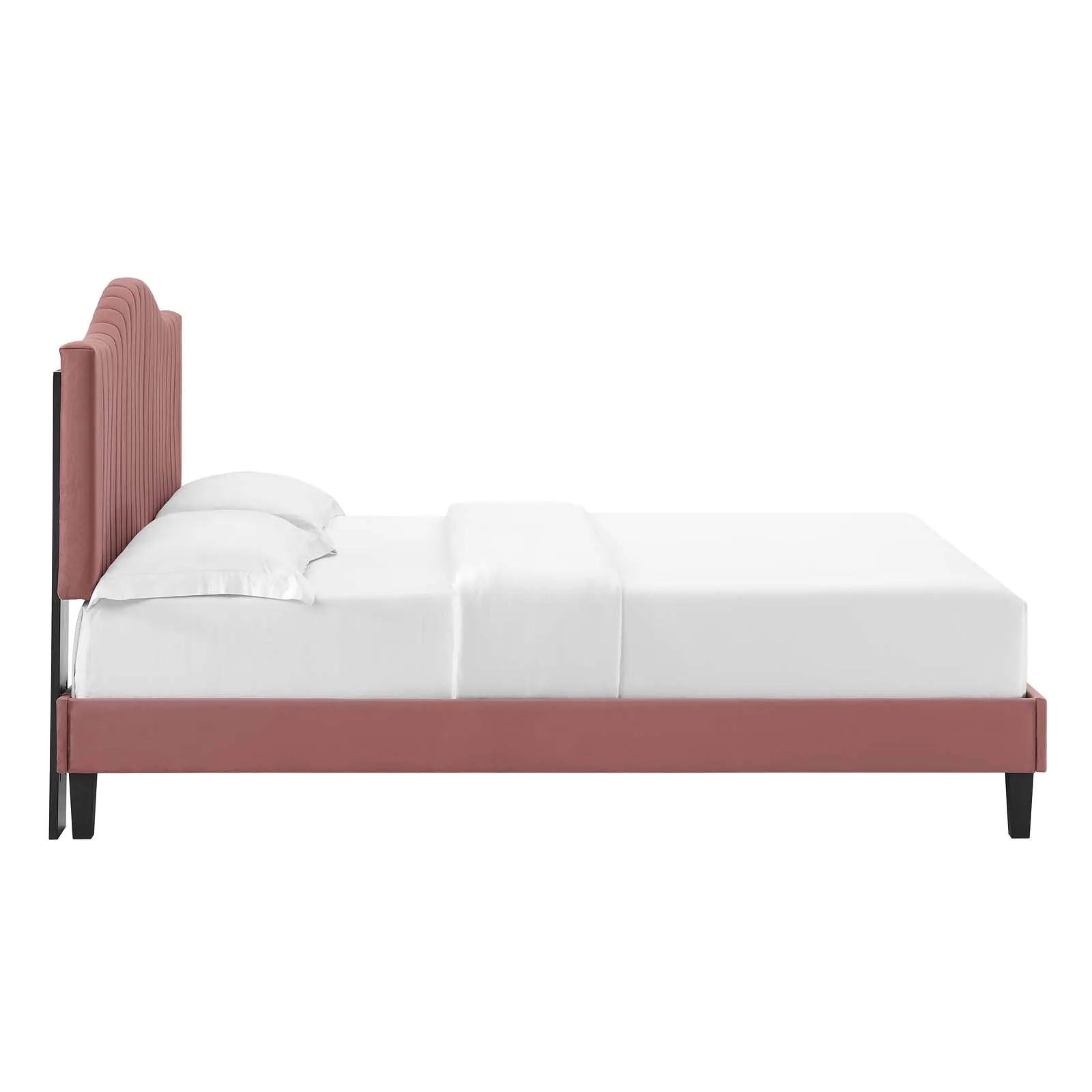 Juniper Channel Tufted Performance Velvet  Platform Bed