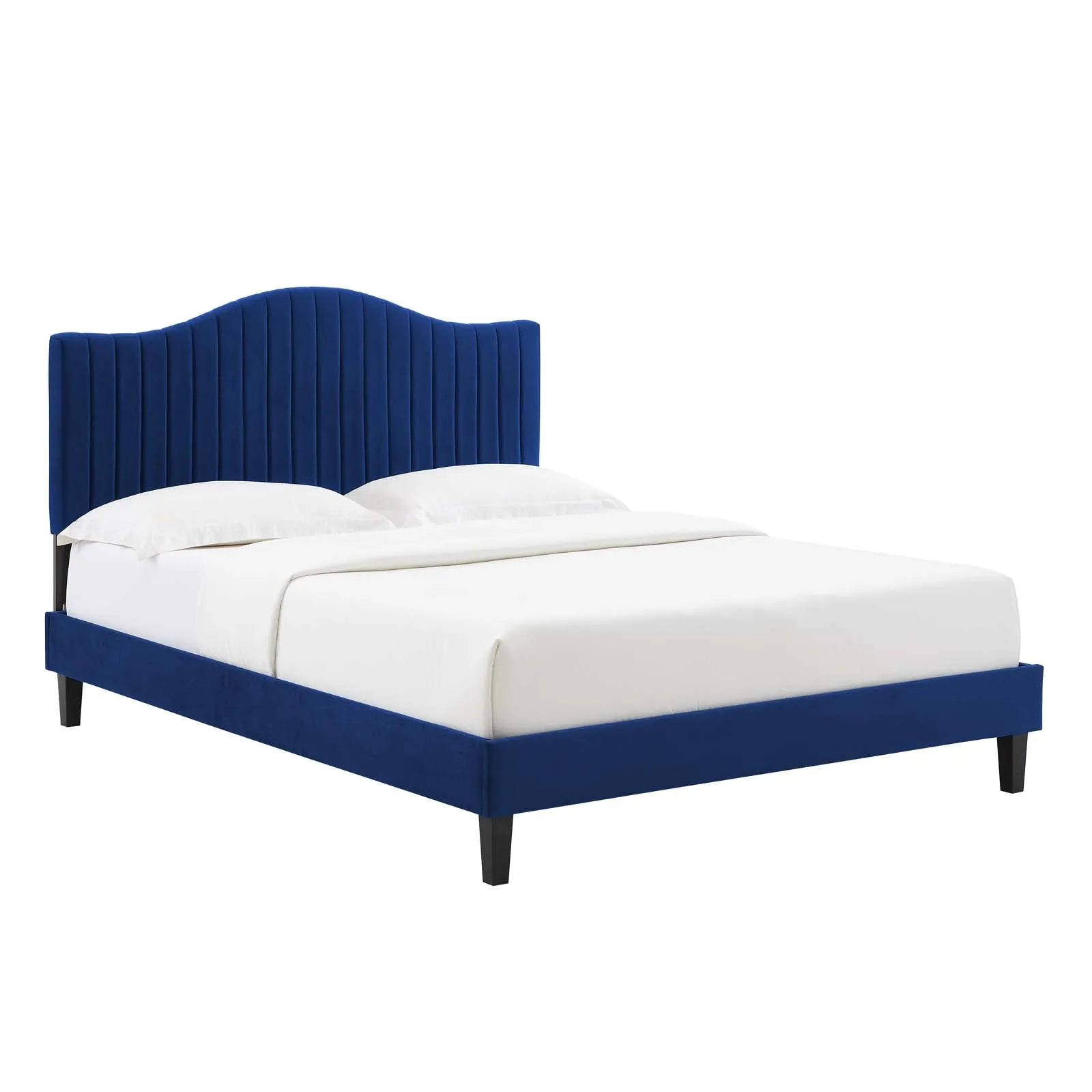 Juniper Channel Tufted Performance Velvet  Platform Bed