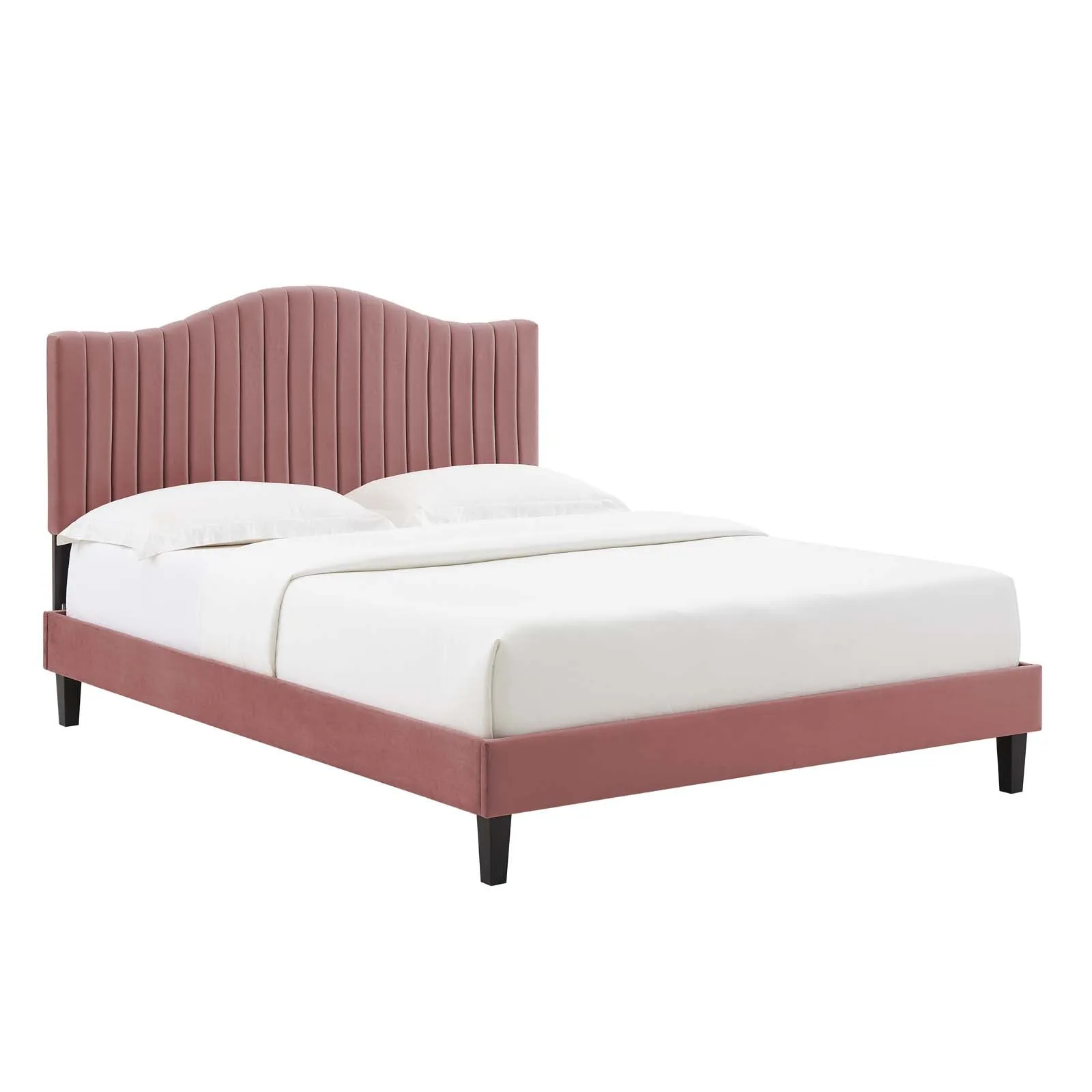Juniper Channel Tufted Performance Velvet  Platform Bed