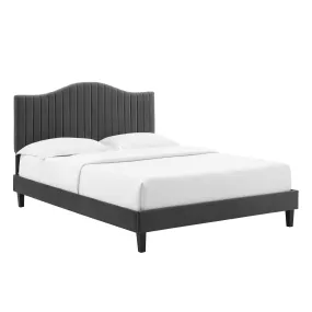 Juniper Channel Tufted Performance Velvet  Platform Bed