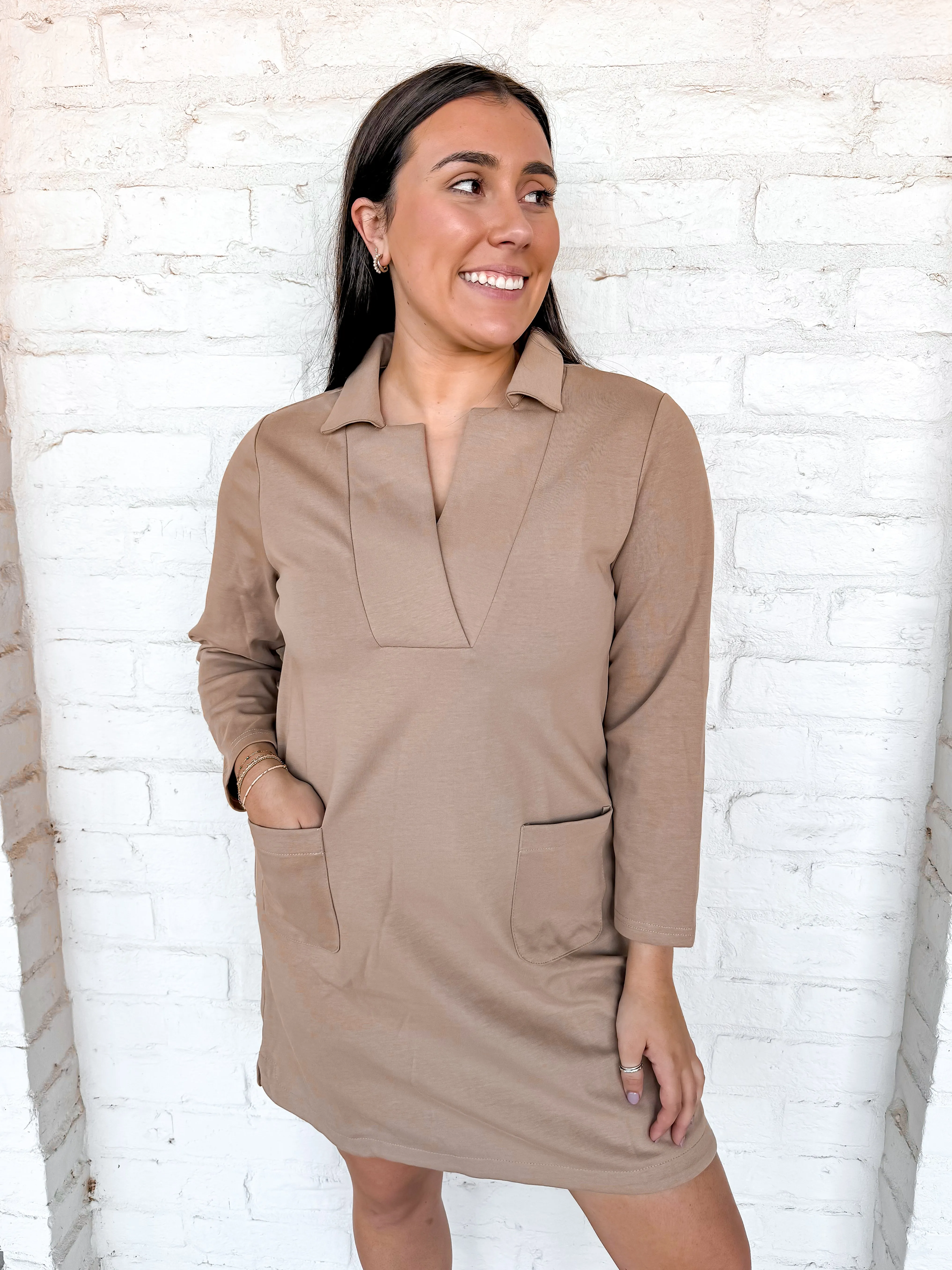 Just You Wait Mocha Dress