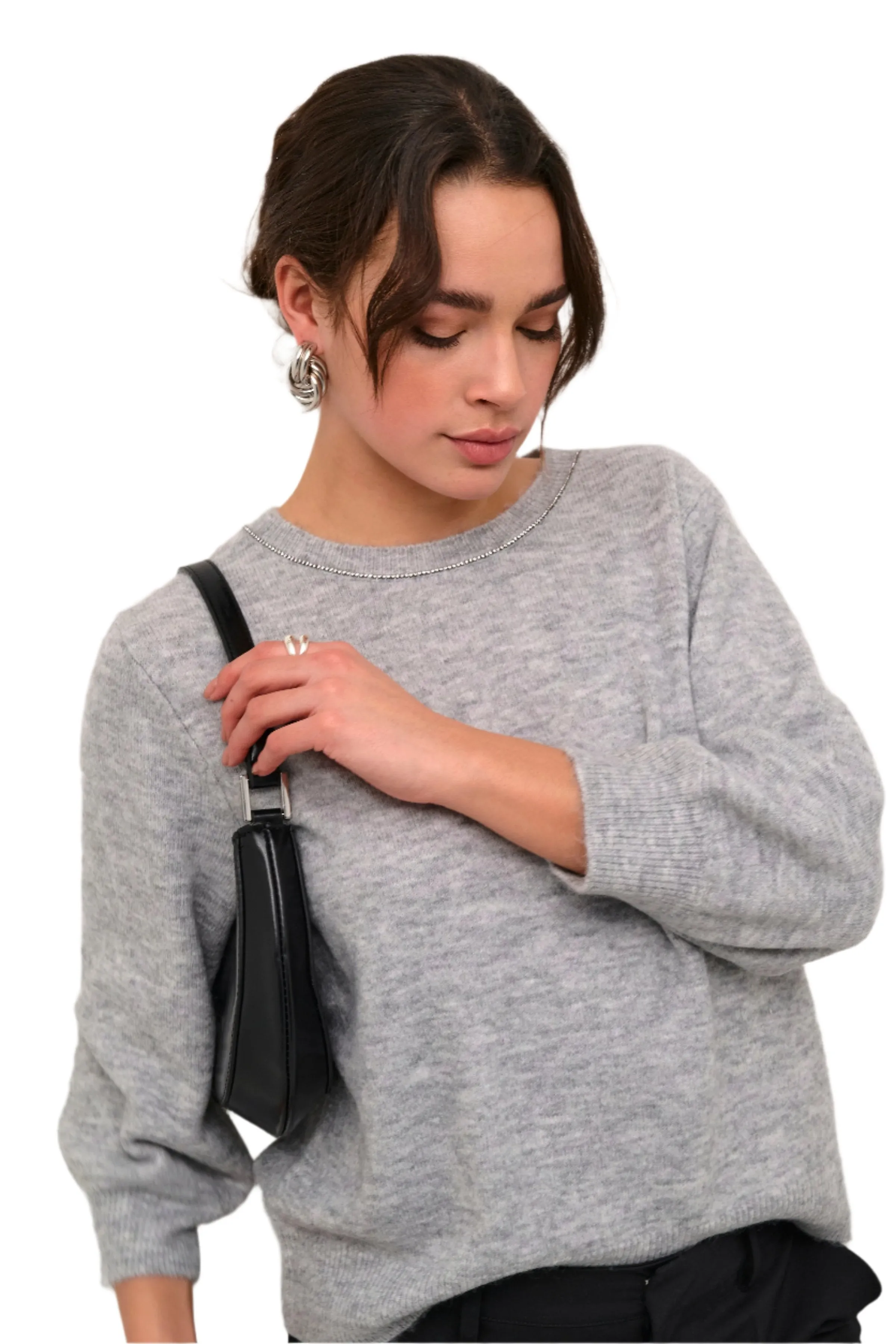 Kaffe Womens Pullover Meridith Grey Melange