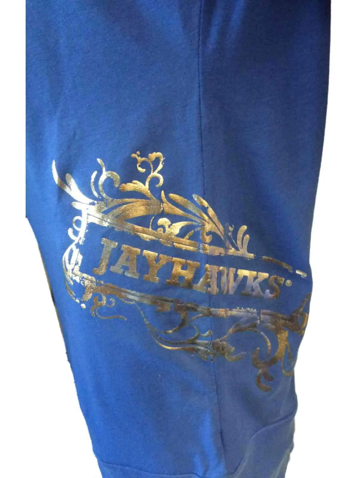 Kansas Jayhawks Meesh & Mia Women Blue V-Neck 3/4 Sleeve Banded Dress