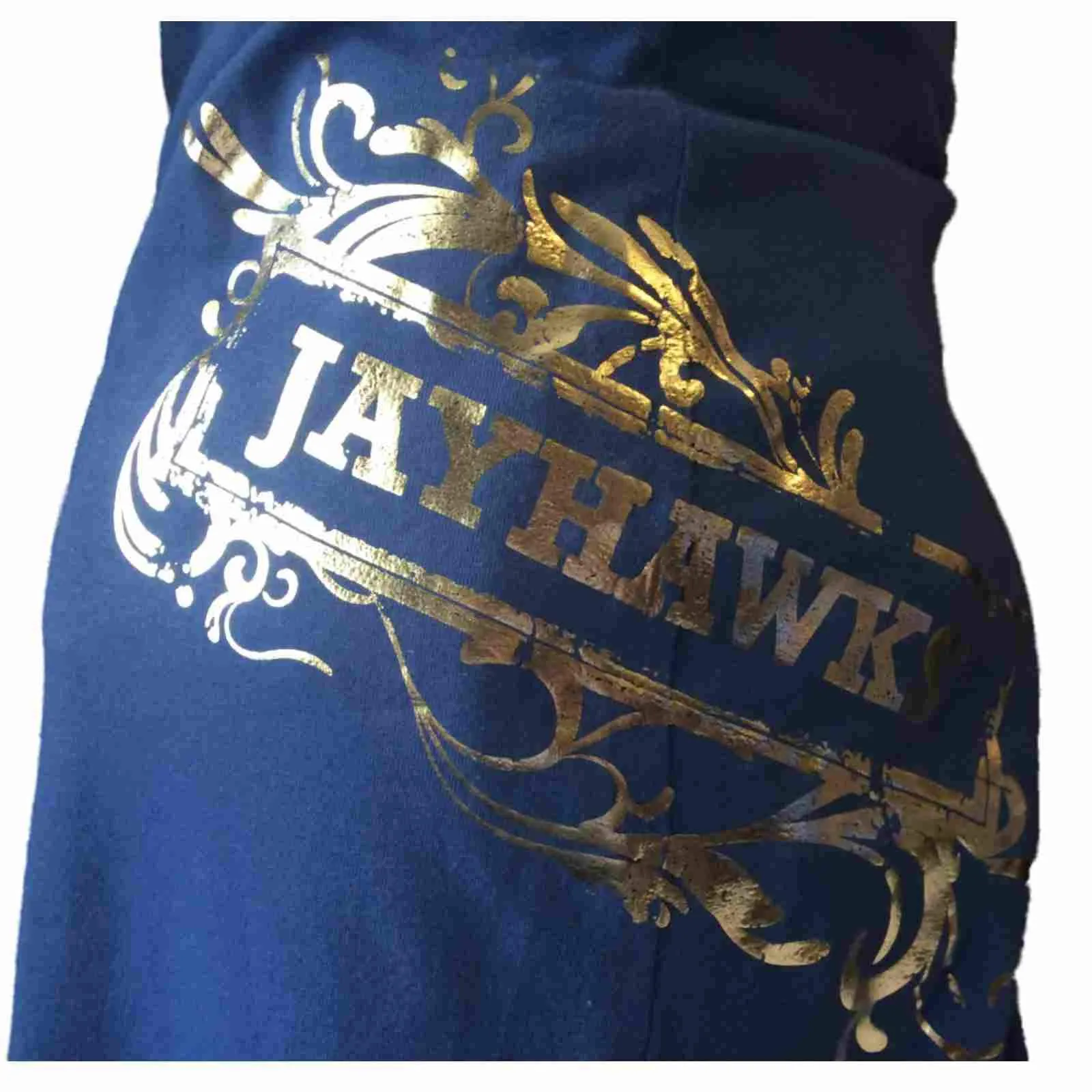Kansas Jayhawks Meesh & Mia Women Blue V-Neck Sleeveless Calf-Length Dress