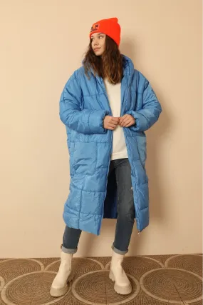 KKT  Long Sleeve Oversize Women Coat-Blue - Speyer