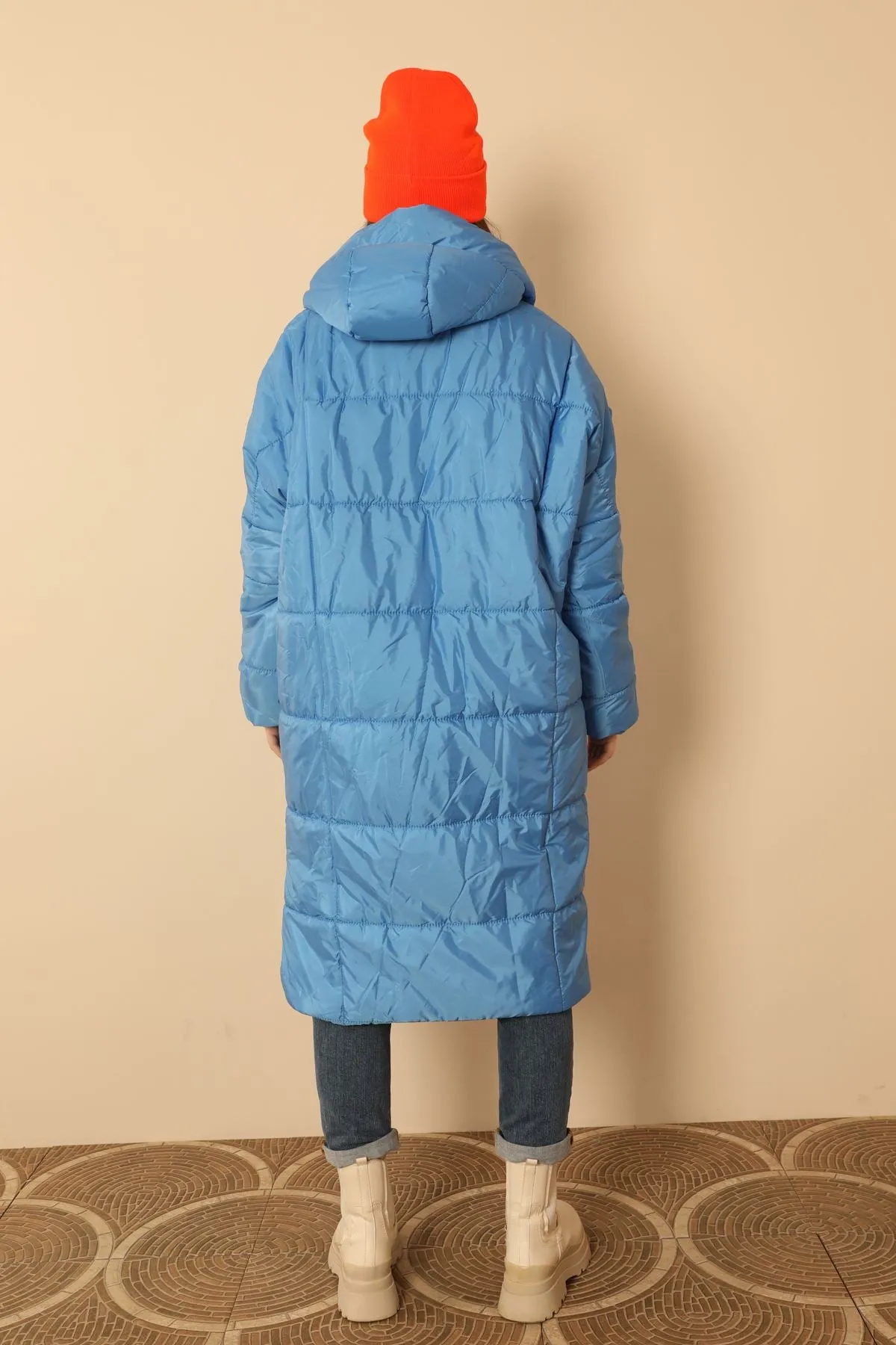KKT  Long Sleeve Oversize Women Coat-Blue - Speyer