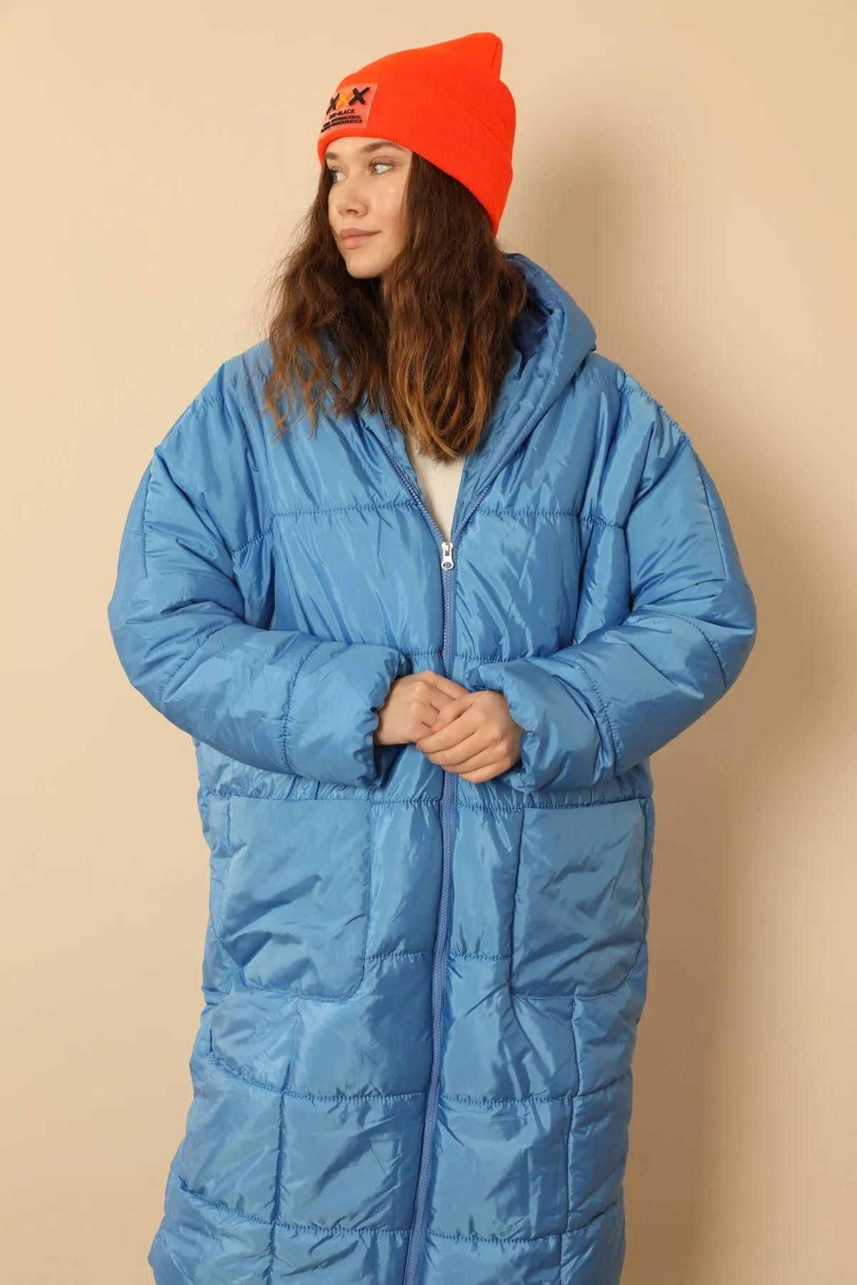 KKT  Long Sleeve Oversize Women Coat-Blue - Speyer