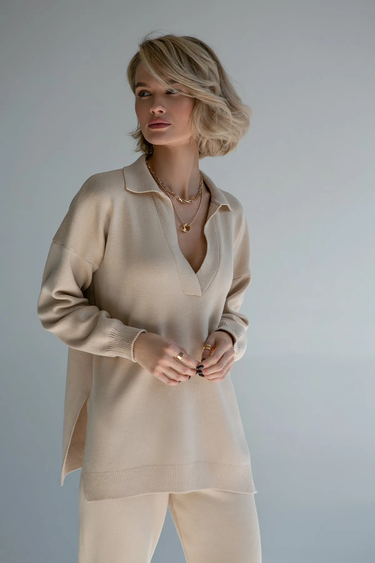 Knitted Polo Jumper