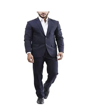 La MODE Men Black &amp; Blue Blazer (36, BLUE)