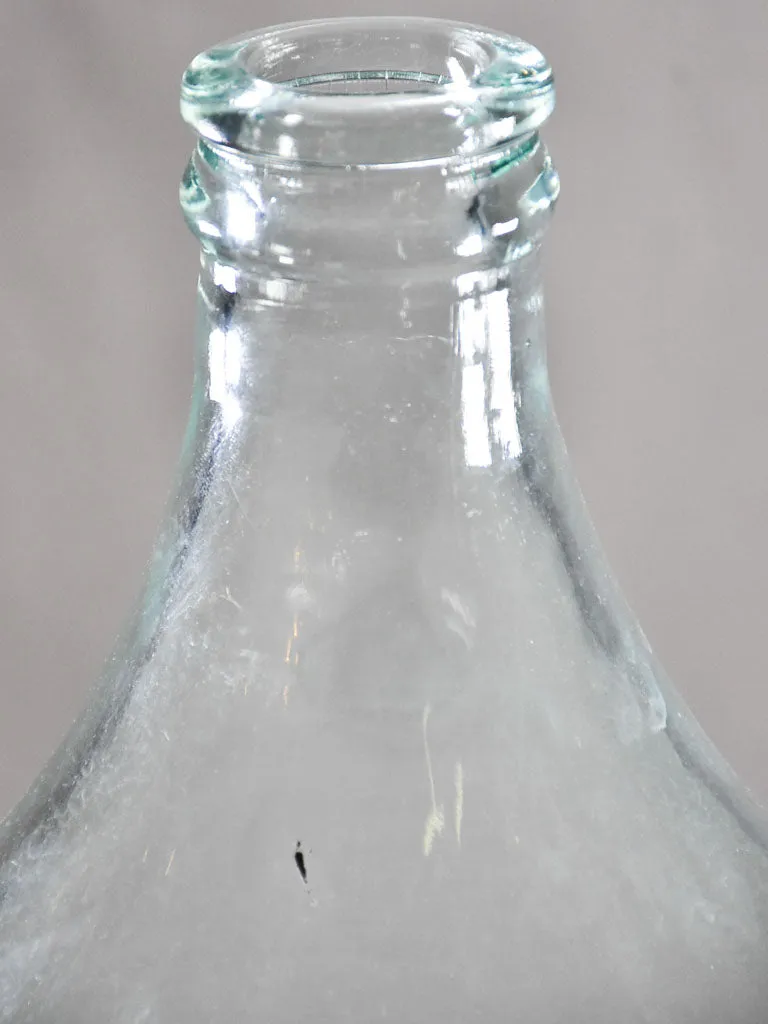 Large antique glass demijohn bottle - blue / green 22"