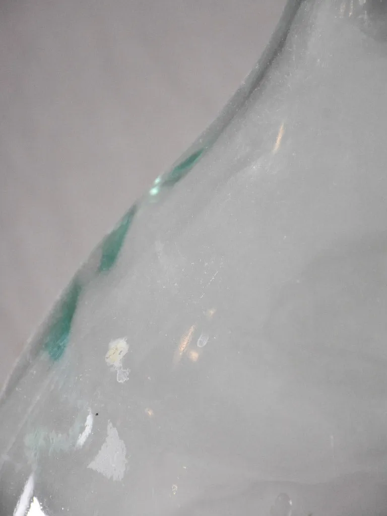 Large antique glass demijohn bottle - blue / green 22"