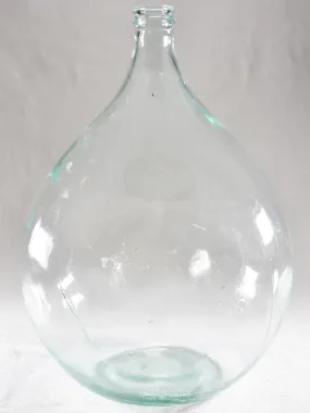 Large antique glass demijohn bottle - blue / green 22"