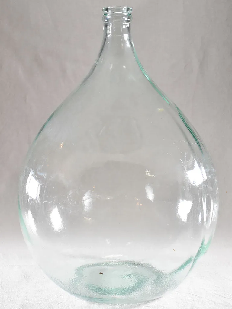 Large antique glass demijohn bottle - blue / green 22"