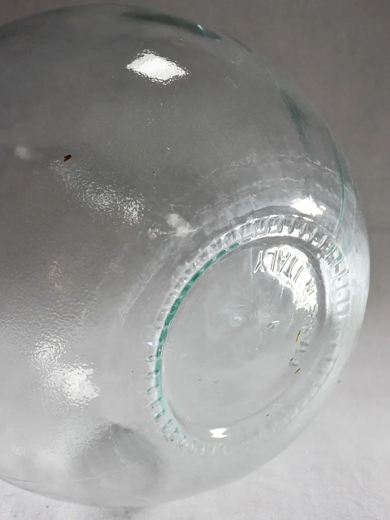 Large antique glass demijohn bottle - blue / green 22"