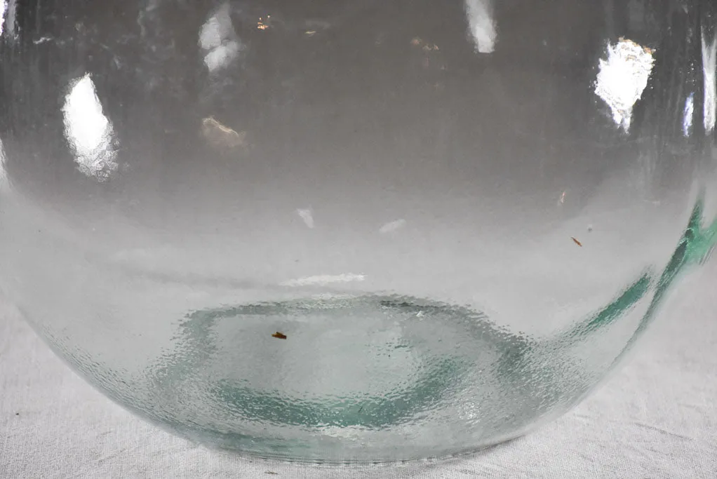 Large antique glass demijohn bottle - blue / green 22"