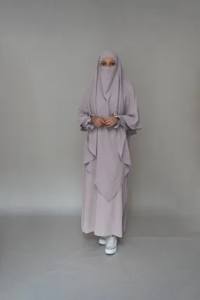 Light Gray Non-Wrinkle Prayer Gown Abaya Dress