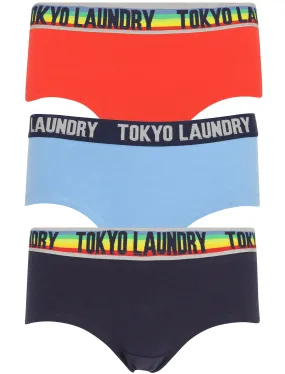 Lilly (3 Pack) Bright Assorted Hipster Briefs In Tomato / Silver Lake Blue / Peacoat - Tokyo Laundry