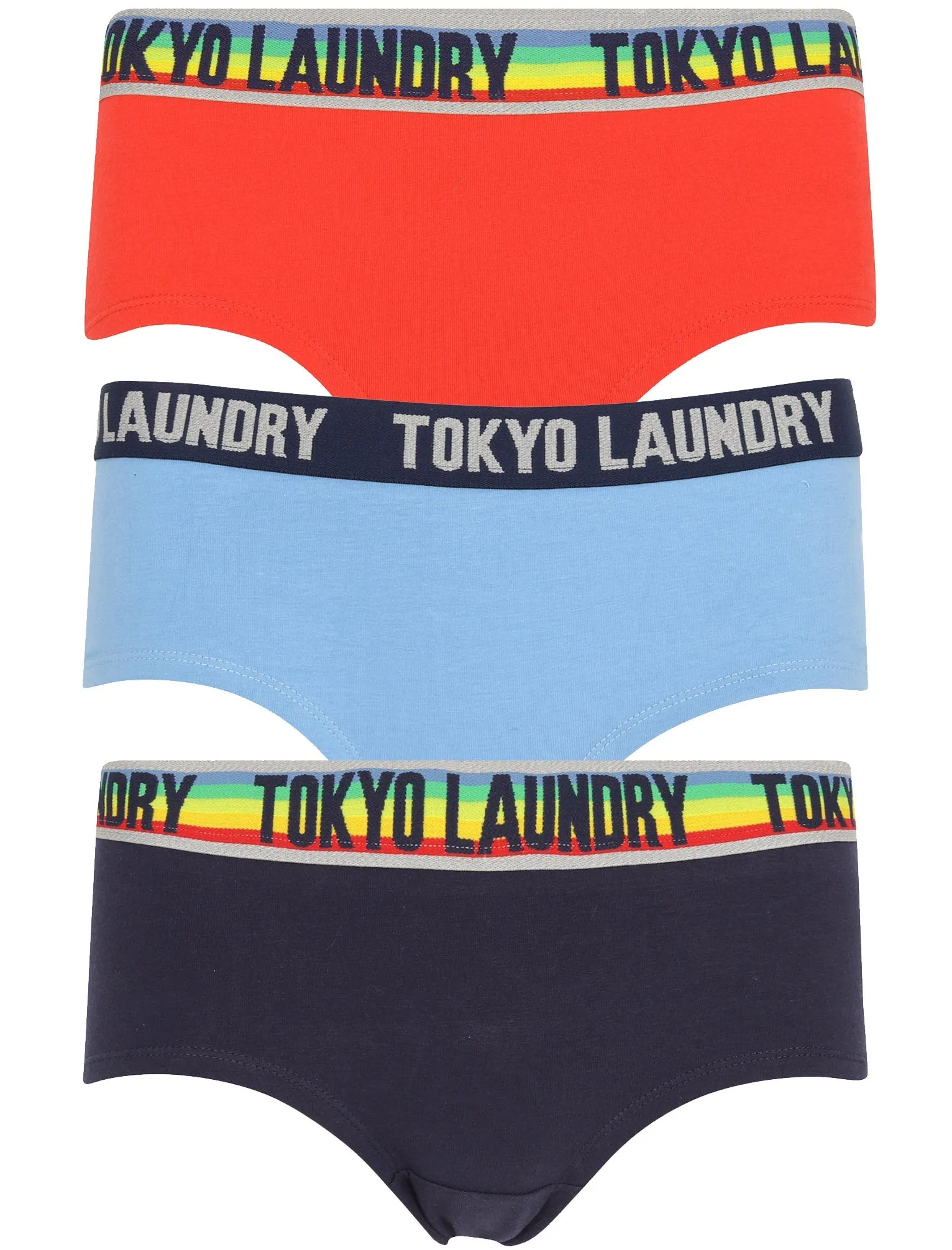Lilly (3 Pack) Bright Assorted Hipster Briefs In Tomato / Silver Lake Blue / Peacoat - Tokyo Laundry